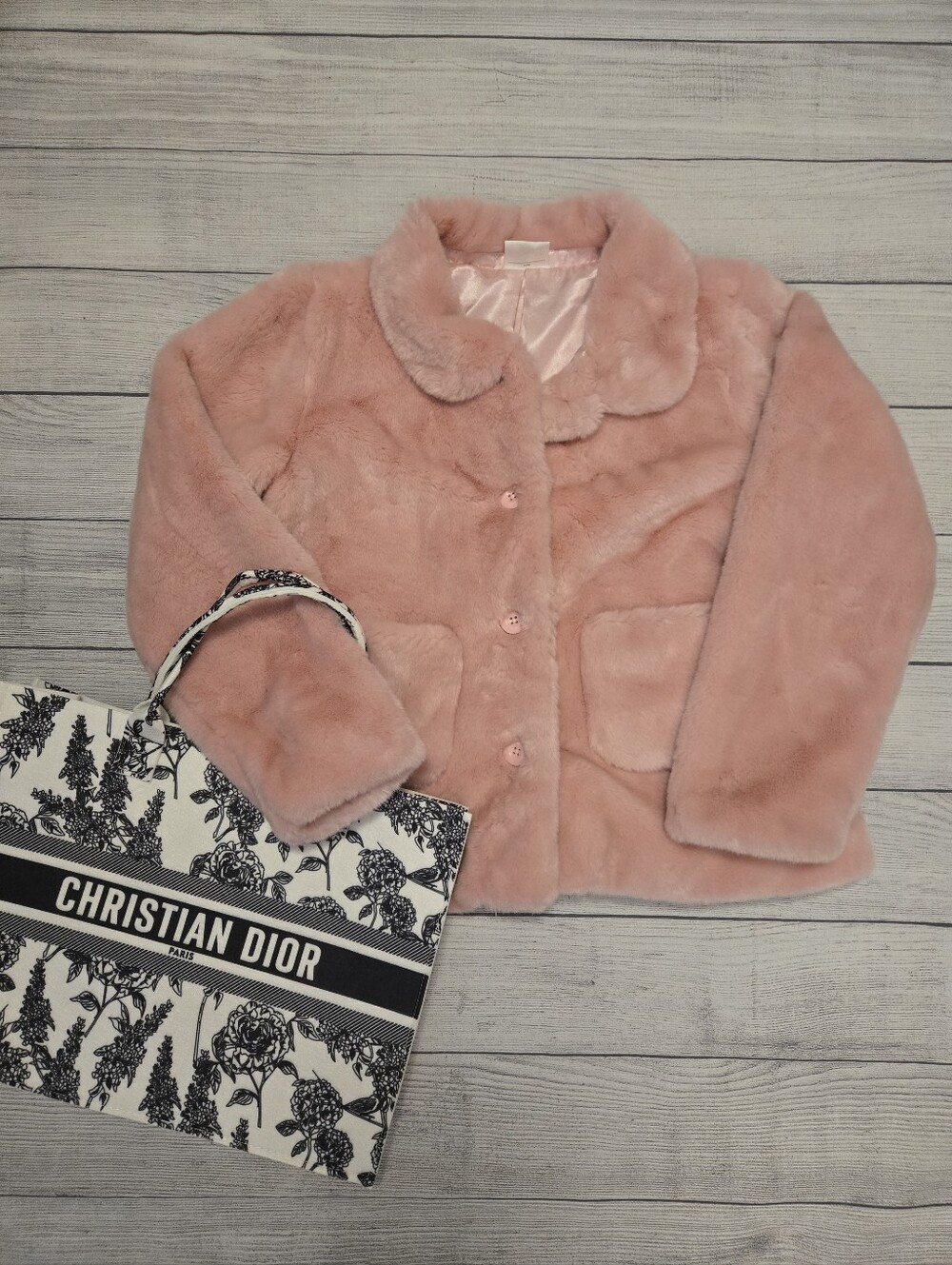 Soft Pink Faux Fur Jacket